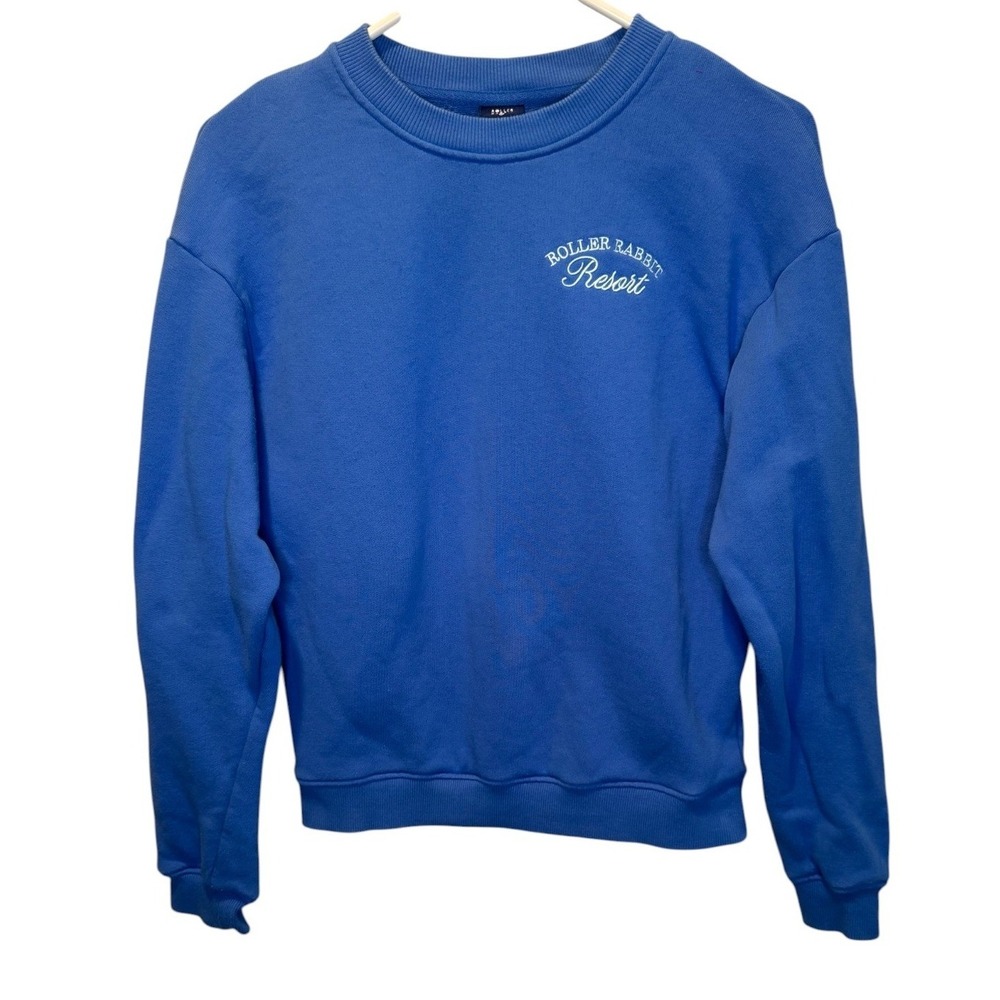 Roller Rabbit Womens Blue Resort Embroidered Pullover Sweatshirt XS Casual